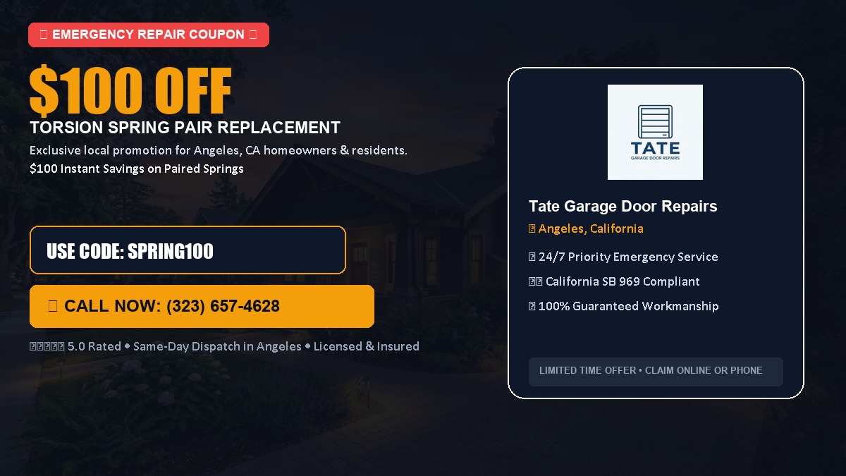 $100 OFF Heavy-Duty Torsion Spring Pair Replacement in Angeles, CA