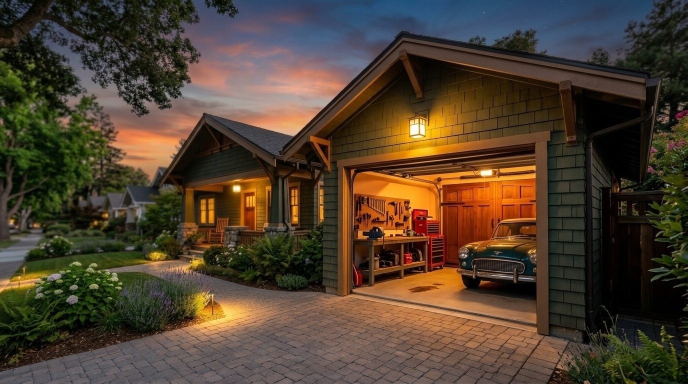 Tate Garage Door Repairs Overhead Garage Door Gliding Open in Angeles, CA